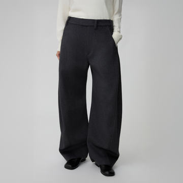 OPICLOTH Essential Wool-Blend Barrel Pants-Pants-XS-Dark Gray-Free Shipping Leatheretro