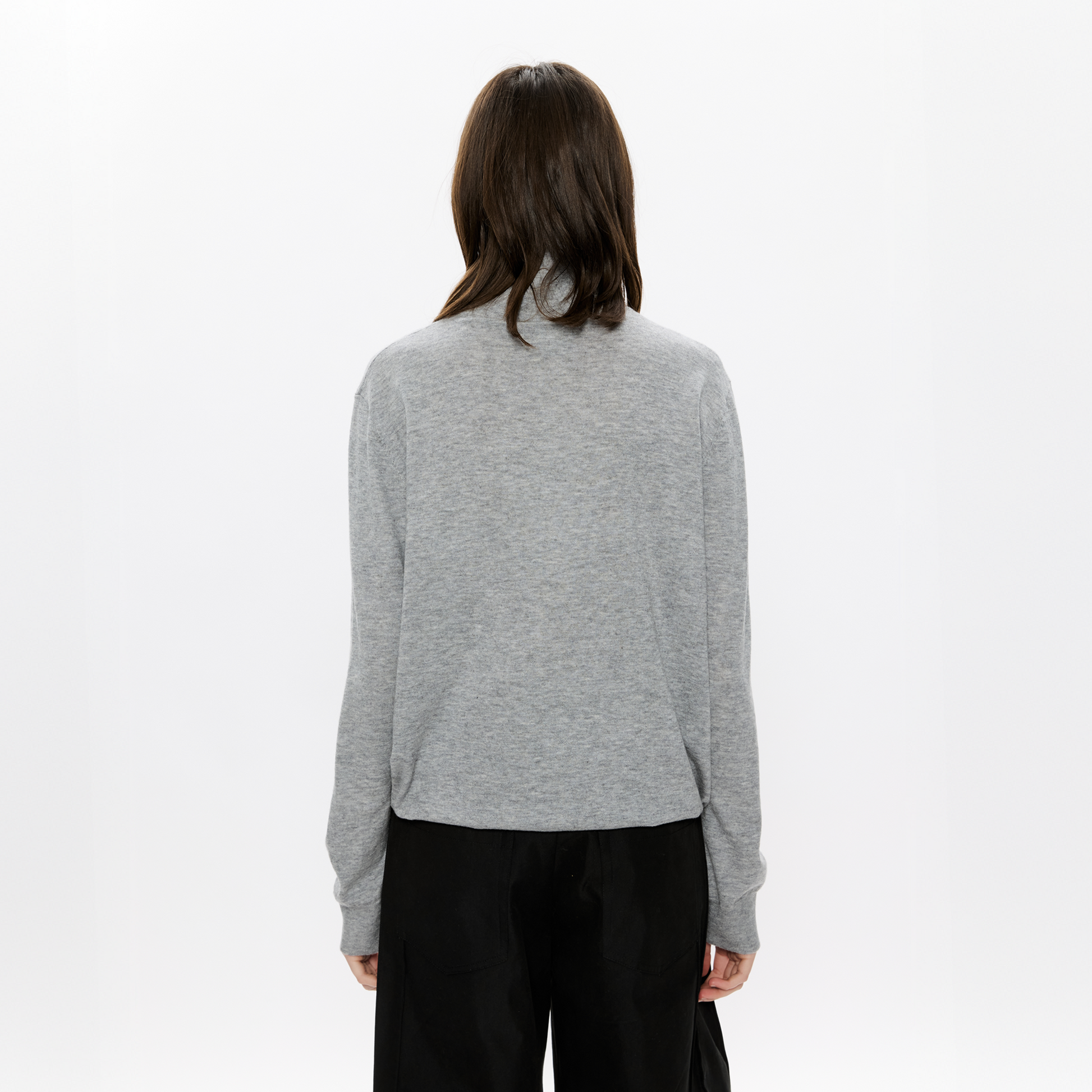 KREATE Double-Collar Wool-Blend Knit Polo-Sweater-S-Coffee-Free Shipping Leatheretro