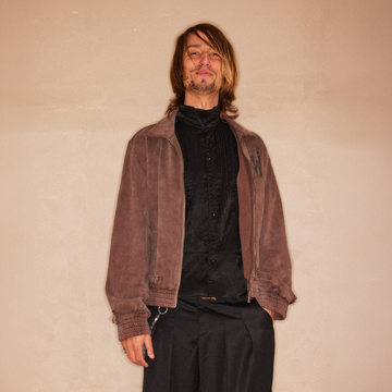 RICHILL Washed Patch Graphic Collar Jacket-Jacket-S-Free Shipping Leatheretro