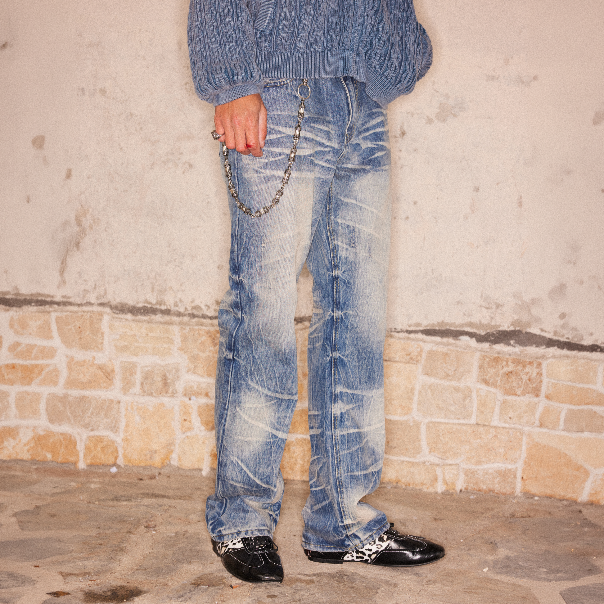 RICHILL Wash-Whisker Distressed Straight-Leg Jeans-Jeans-S-Free Shipping Leatheretro