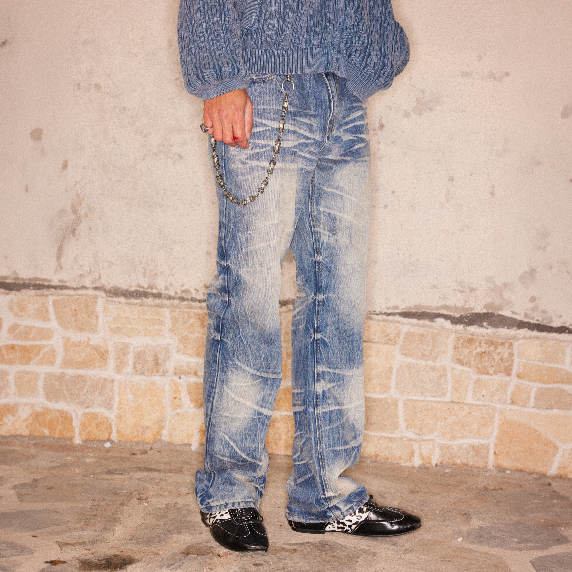 RICHILL Wash-Whisker Distressed Straight-Leg Jeans-Jeans-S-Free Shipping Leatheretro