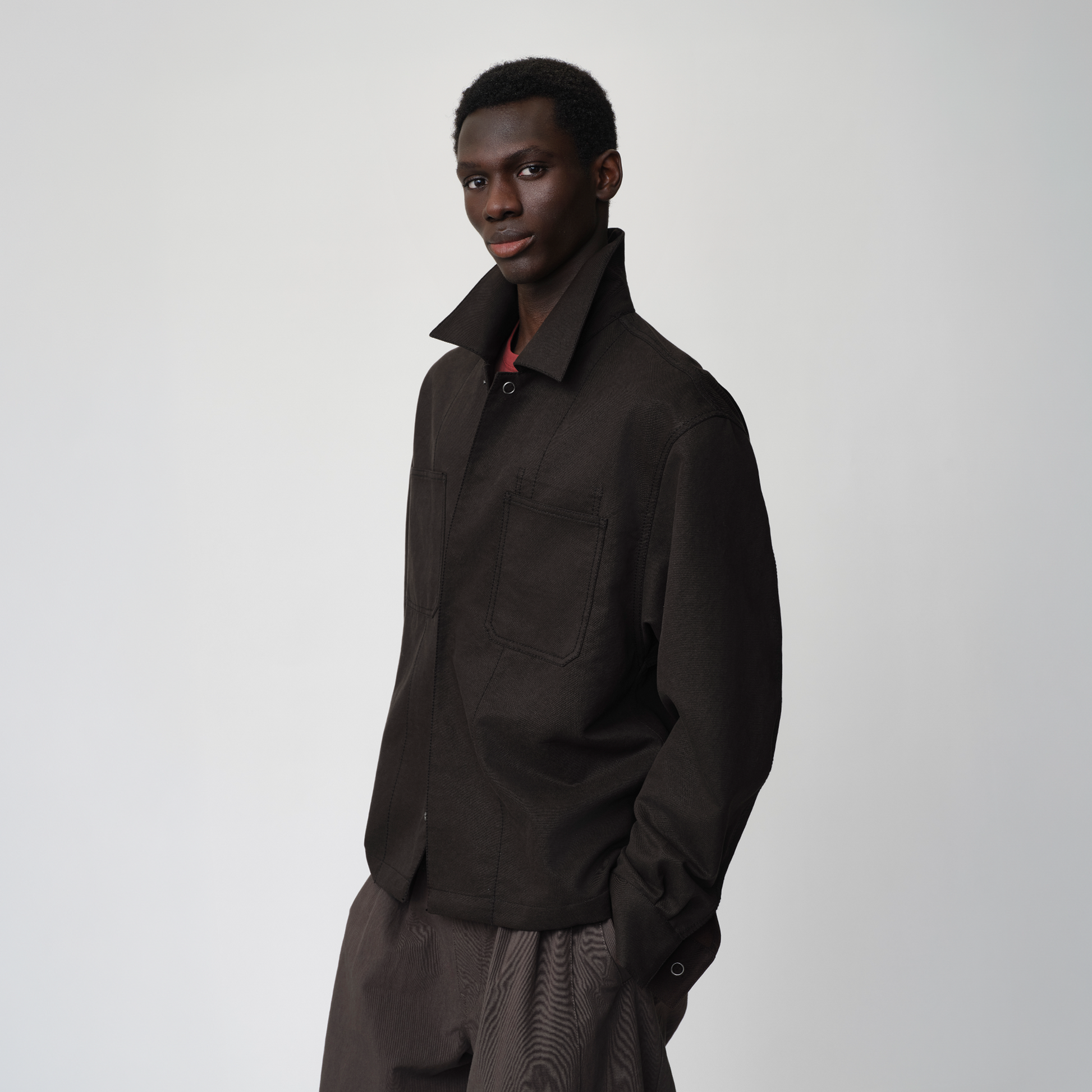 OPICLOTH Cotton-Blend Patch-Pocket Jacket-Jacket-XS-Brown-Free Shipping Leatheretro