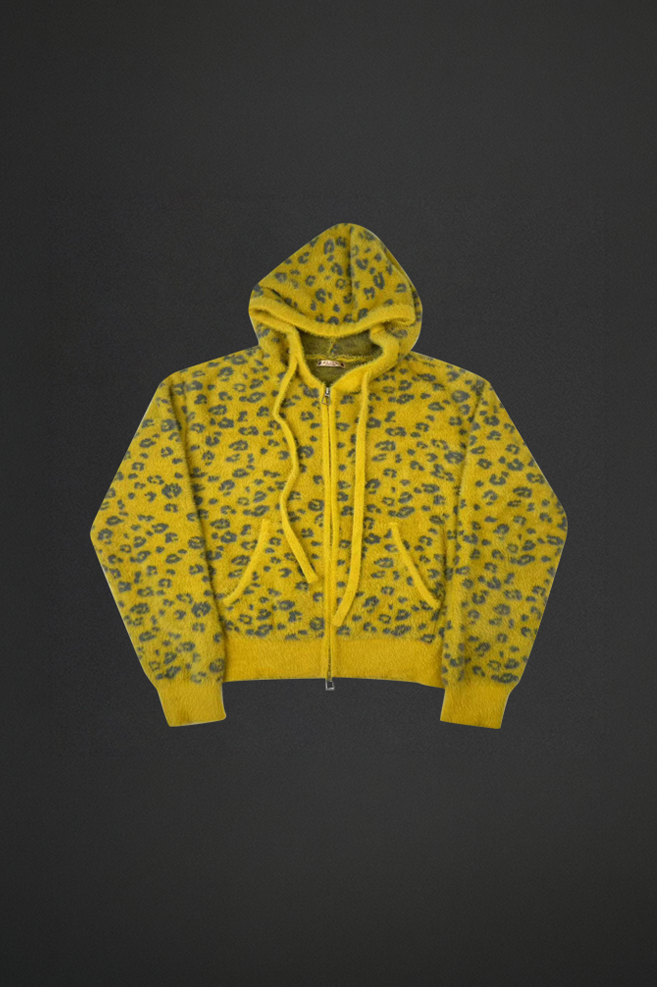 NIANJIUYIKOUER Fuzzy Leopard Jacquard Zip-Up Hooded Cardigan-Jacket-XS-Free Shipping Leatheretro
