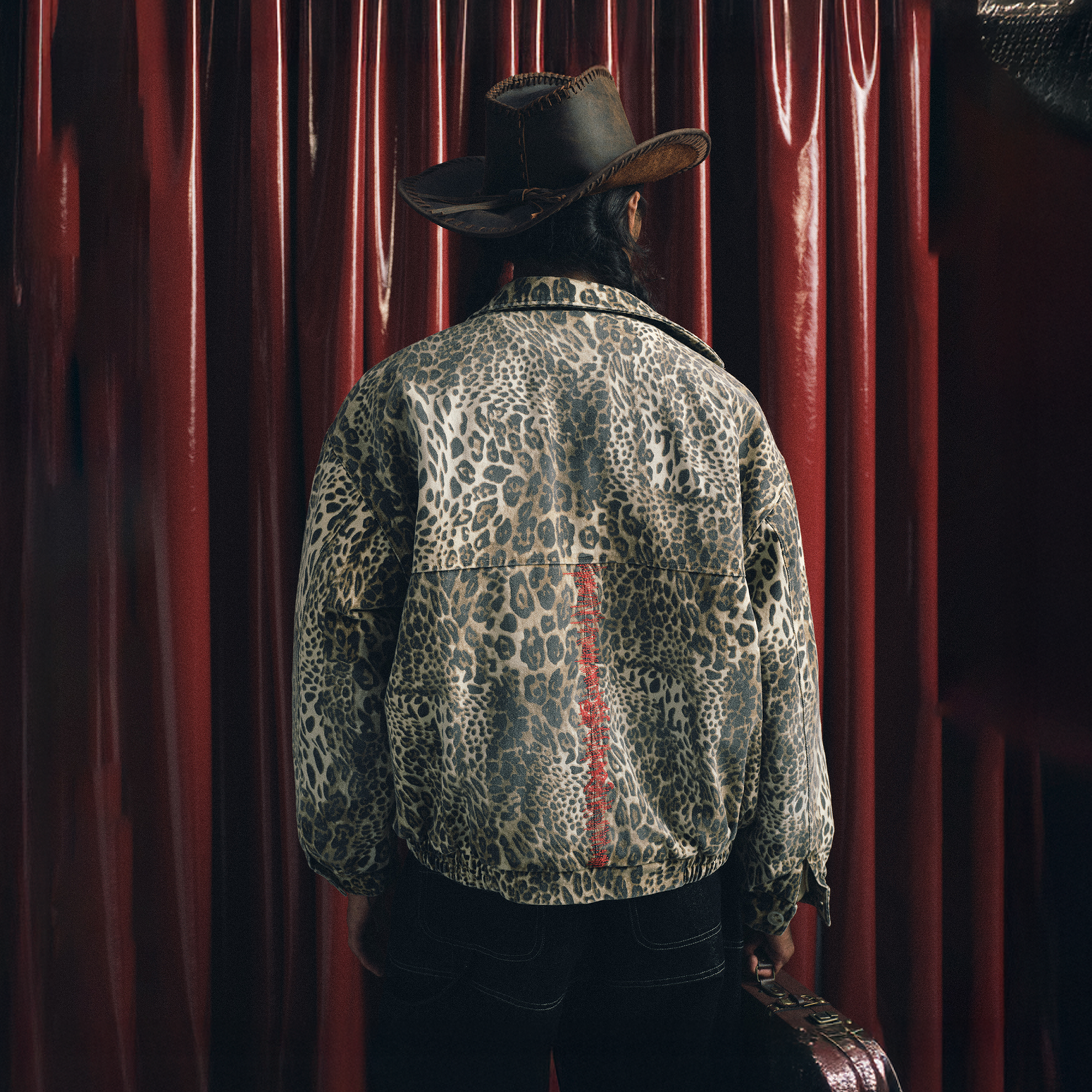 TRECLUB Distressed Leopard Full-Print Bomber Jacket-Jacket-S (Preorder)-Free Shipping Leatheretro