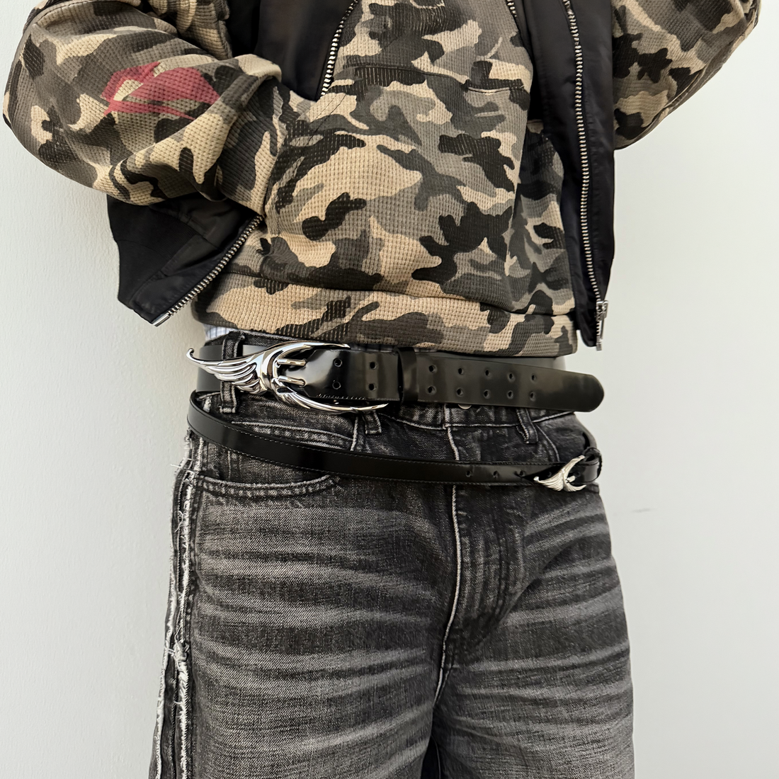 WHISTLEHUNTER Double-Layer Gloss Leather Belt-Accessories-One Size (Preorder)-Free Shipping Leatheretro