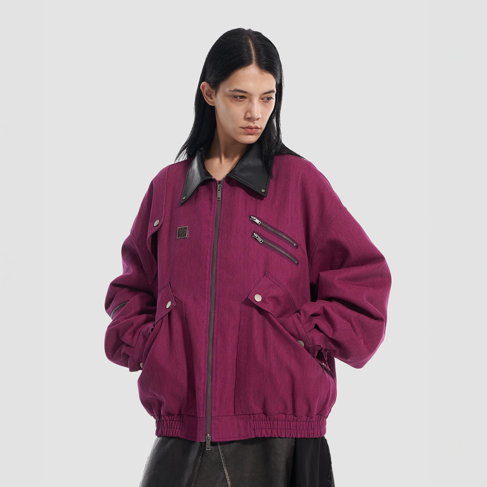 VANN VALRENCE Contrast Multi-Zip Padded Utility Jacket-Jacket-S-Free Shipping Leatheretro