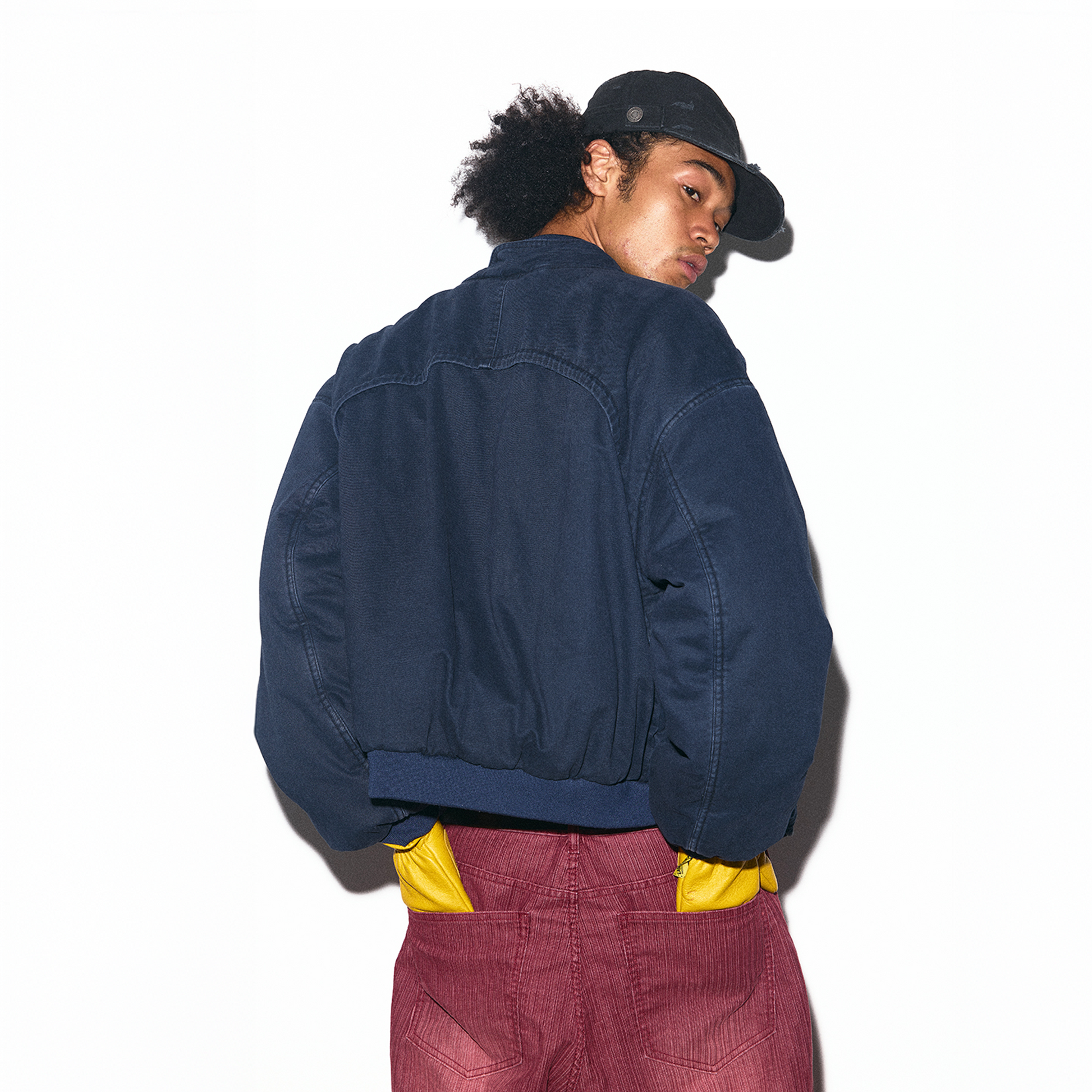 TRECLUB Check-Lined Mock-Neck Puffer Jacket-Jacket-S (Preorder)-Free Shipping Leatheretro