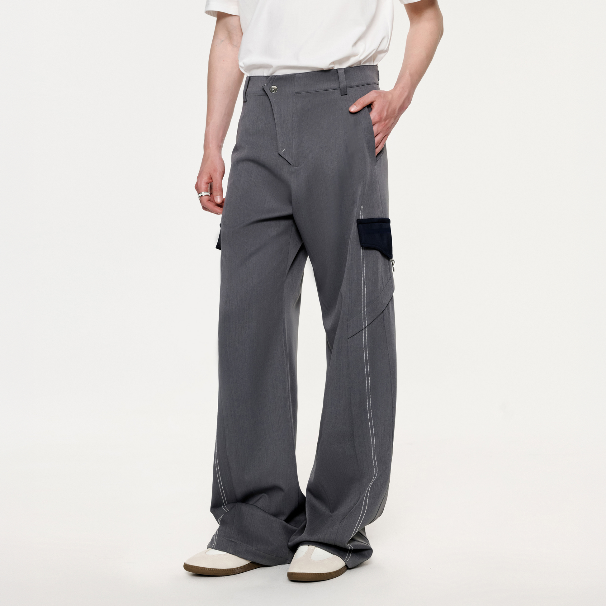 TIWILLTANG Draped Wide-Leg Trousers-Pants-S / 28-31”-Free Shipping Leatheretro