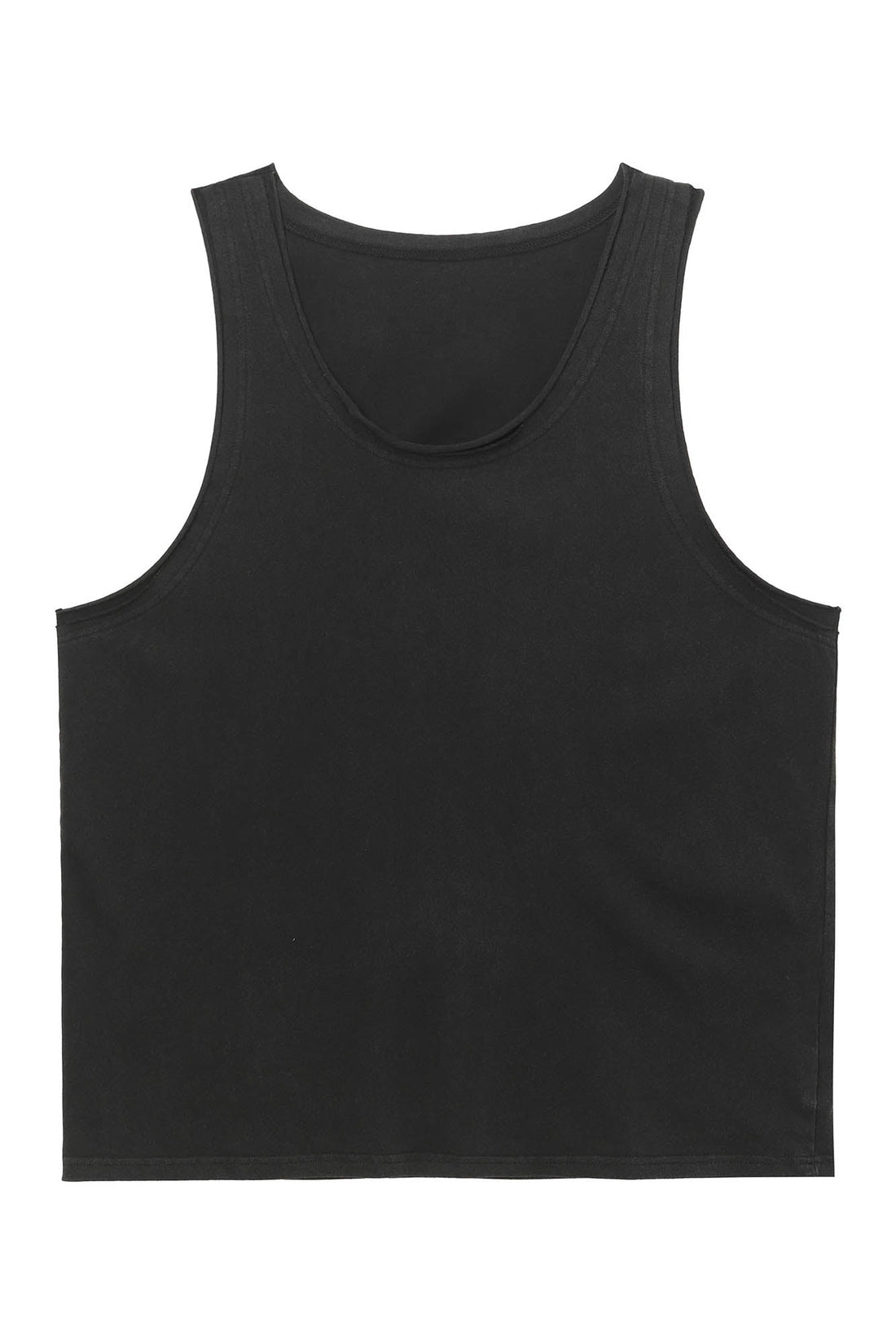 CLP Essential Washed Raw-Edge Tank Top-Tank Top-M-Black-Free Shipping Leatheretro