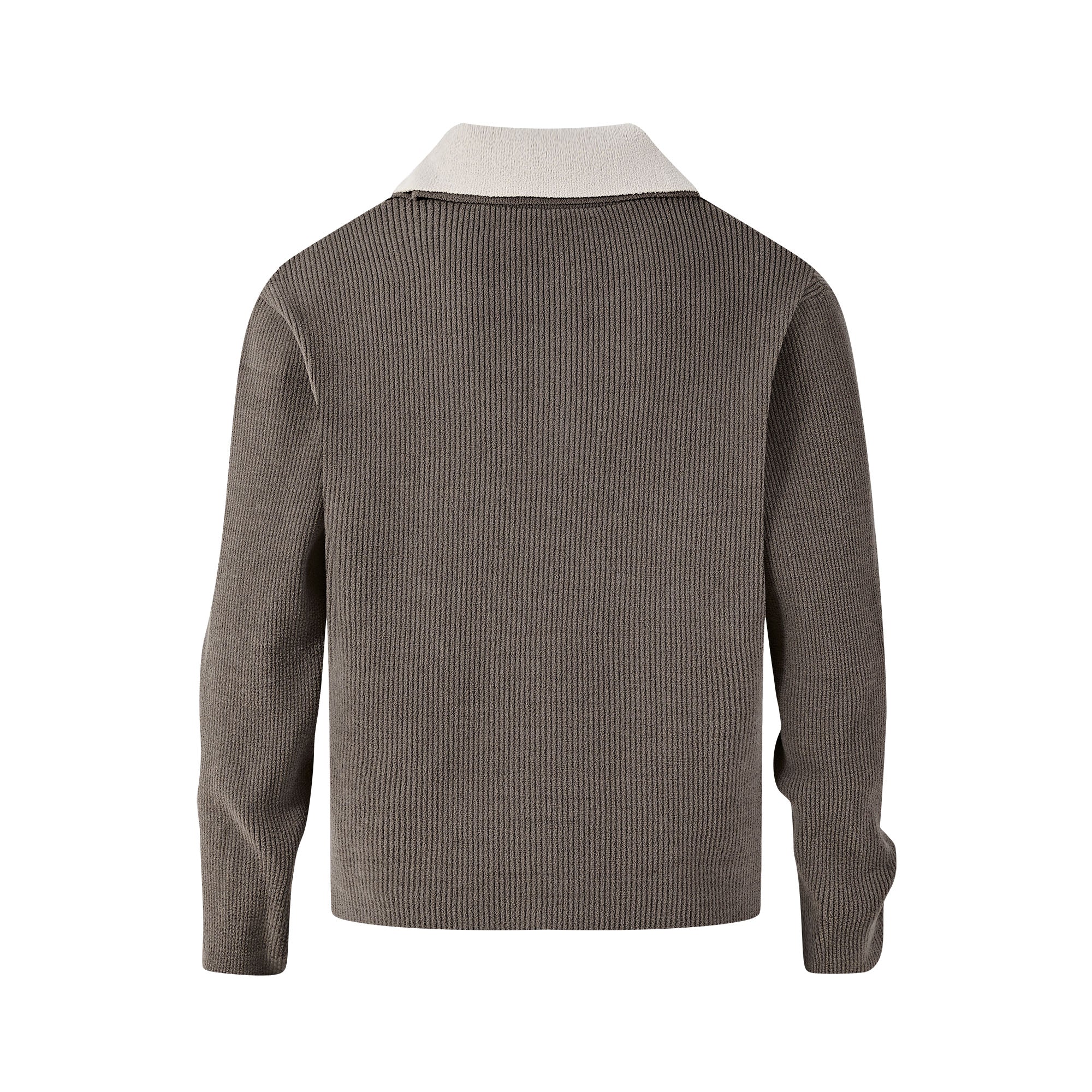 KREATE Contrast Layered Collar Ribbed Sweater-Sweater-S-Brown-Free Shipping Leatheretro