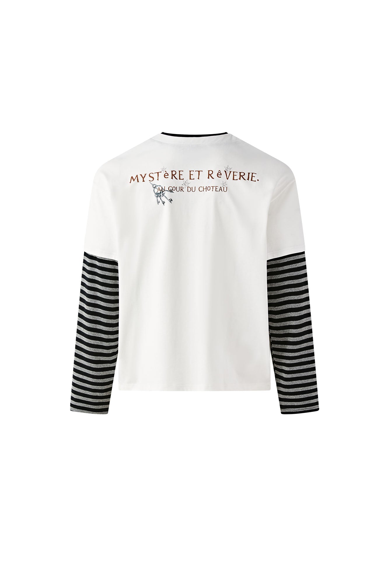 PASET Layered Stripe Graphic Long-Sleeve Tee-L/S Tee-XS-Black-Free Shipping Leatheretro