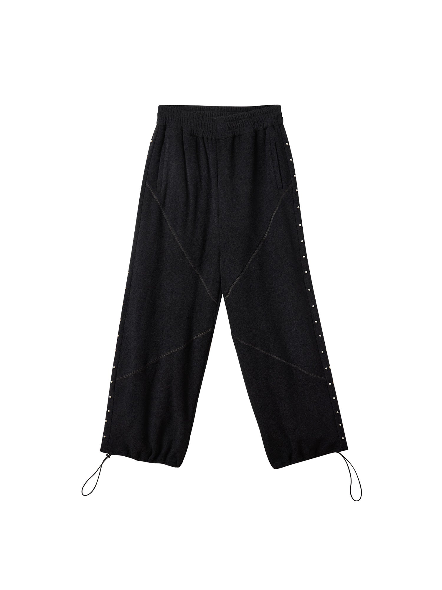ERROR CODE ROBOT Pearl-Studded Diamond-Seam Pants-Pants-S-Free Shipping Leatheretro