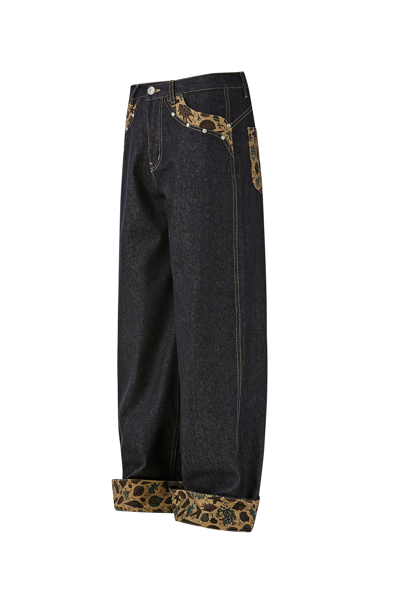 PASET Barn Cuffed Wide-Leg Jeans-Jeans-S / 27"-Free Shipping Leatheretro