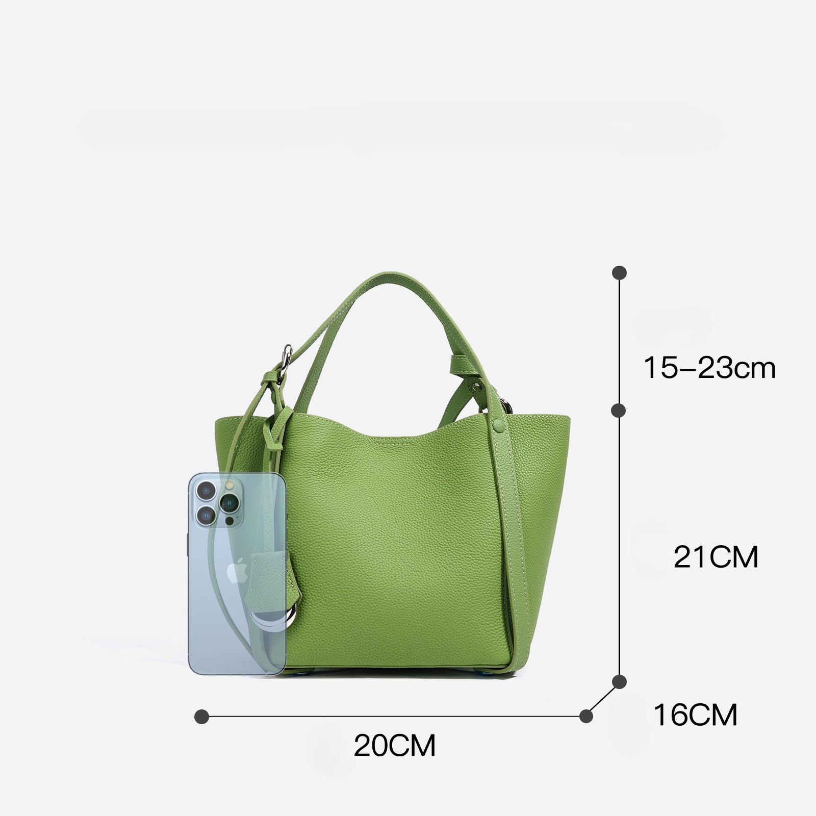 Women's Genuine Leather Large Tote Bag-Tote Bags-Light avocado green-Free Shipping Leatheretro
