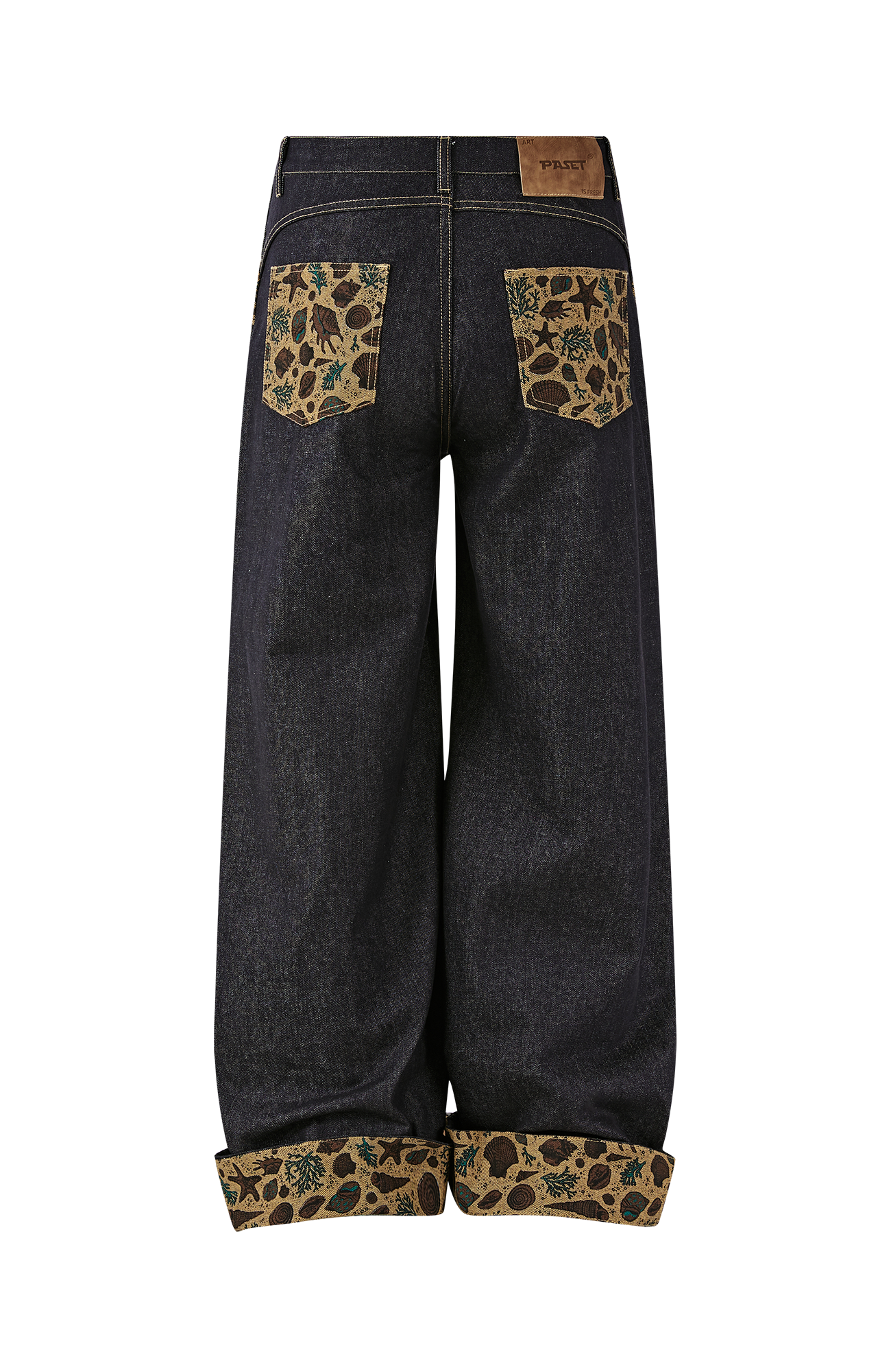 PASET Barn Cuffed Wide-Leg Jeans-Jeans-S / 27"-Free Shipping Leatheretro