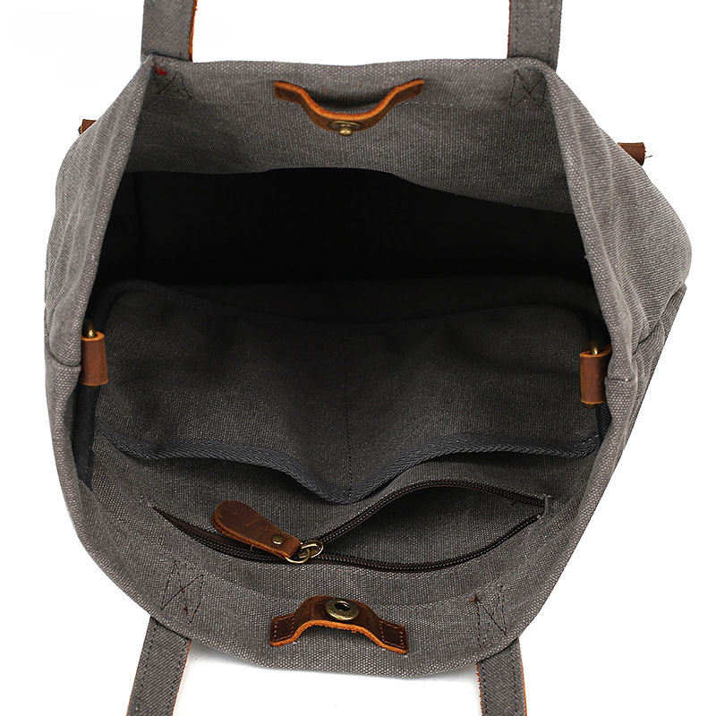 Fashion Large Storage Canvas Tote Handbags 0255-Handbags-Black-Free Shipping Leatheretro