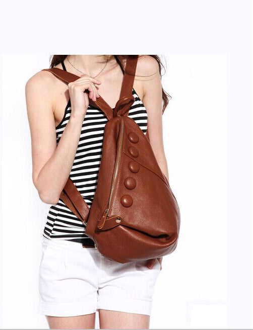 Genuine Leather Women's Backpack-Backpack-burgundy-Free Shipping Leatheretro