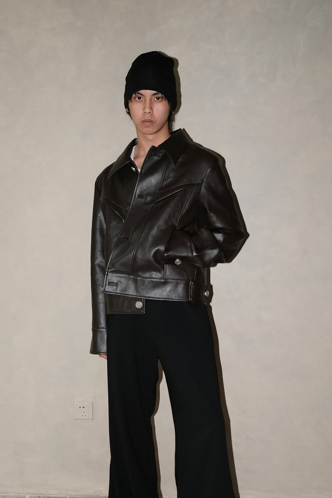 IN EXISTENCE Essential Paneled PU Jacket-Jacket-S-Free Shipping Leatheretro