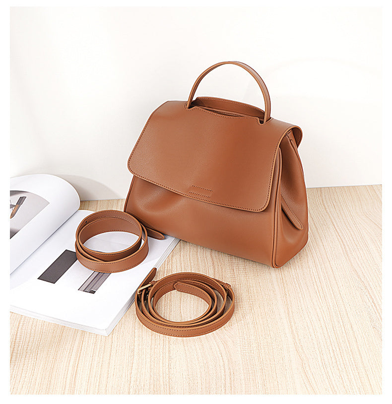 Women's Soft Leather Tote Bag-Tote Bags-Ice cream white-Free Shipping Leatheretro