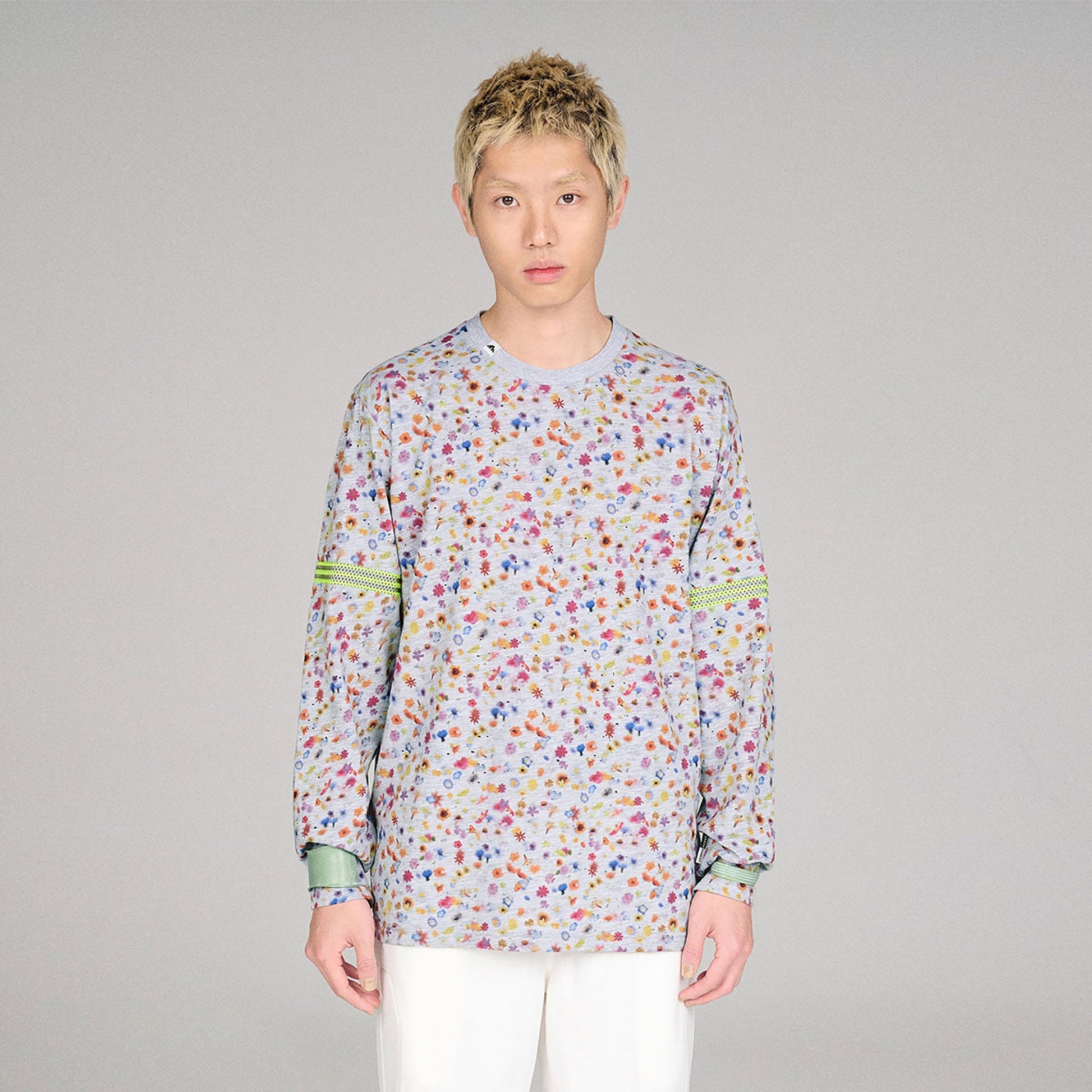 URBAN+FOREST Speckled Reflective Stripe Long-Sleeve Tee-L/S Tee-XS-Multicolor-Free Shipping Leatheretro