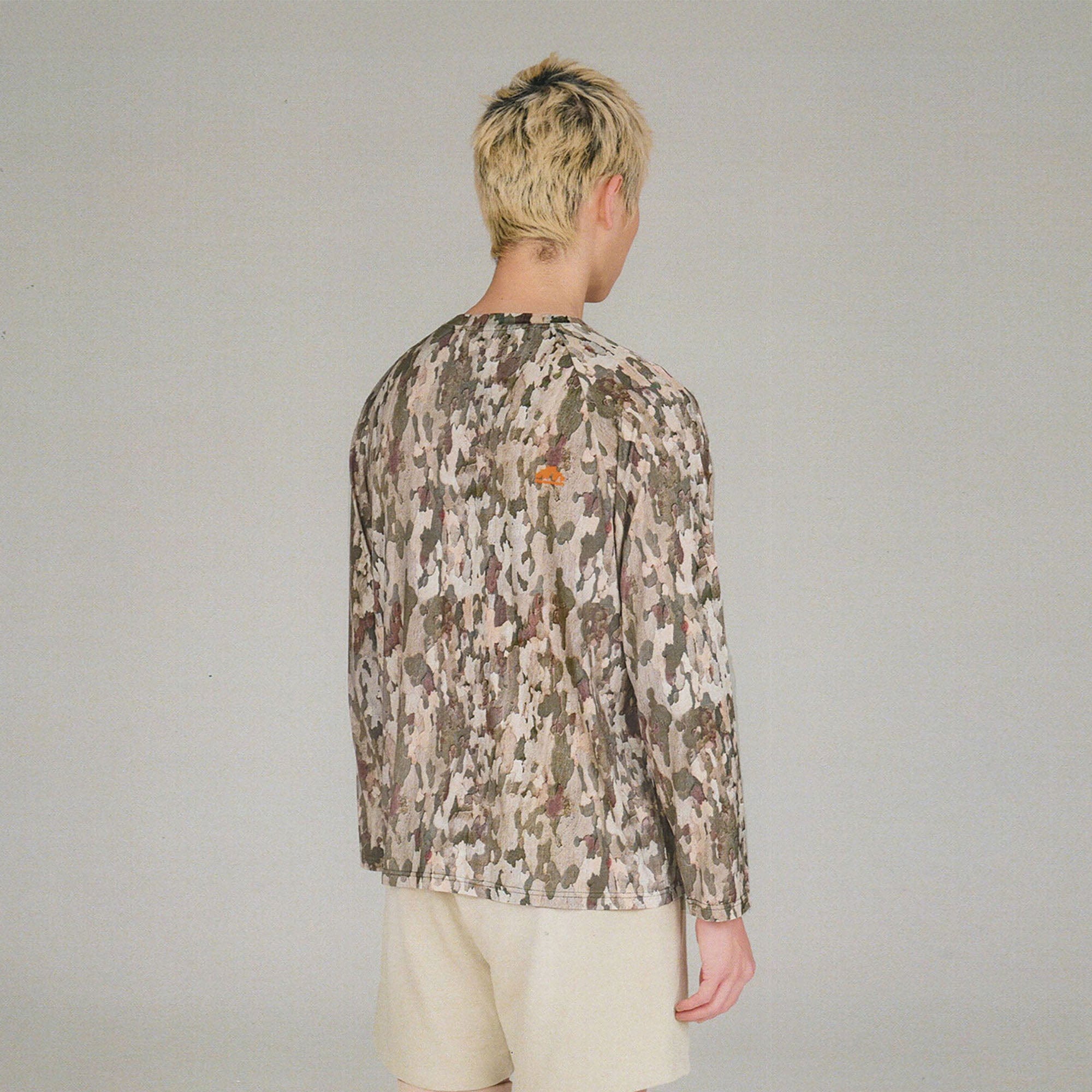 URBAN+FOREST Bark Camo Bamboo-Blend Tee-T Shirt-XS-Long-Free Shipping Leatheretro