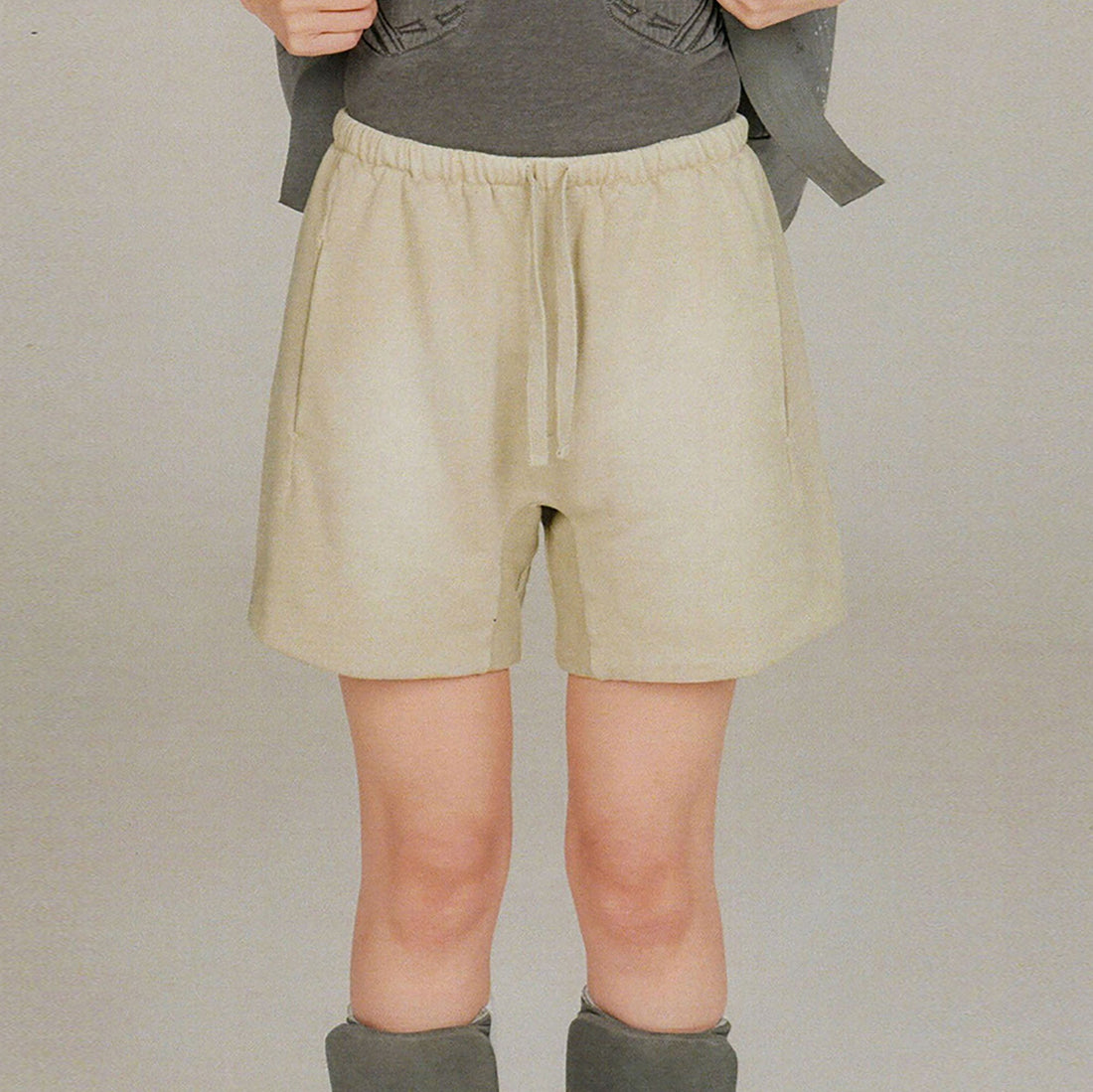 URBAN+FOREST Faded Drawstring Sweat Shorts-Shorts-S-Yellow-Free Shipping Leatheretro