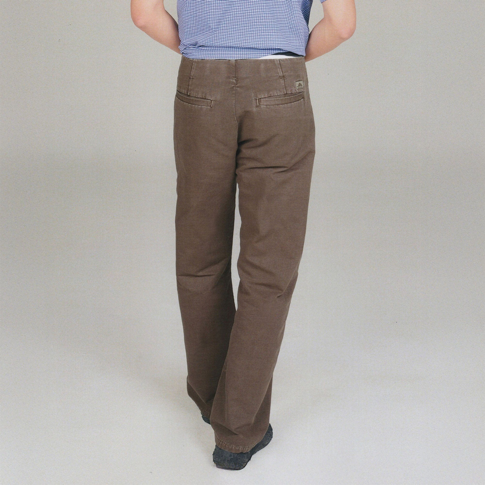 URBAN+FOREST Essential Extended Tab Waistband Canvas Pants-Shorts-S-Brown-Free Shipping Leatheretro