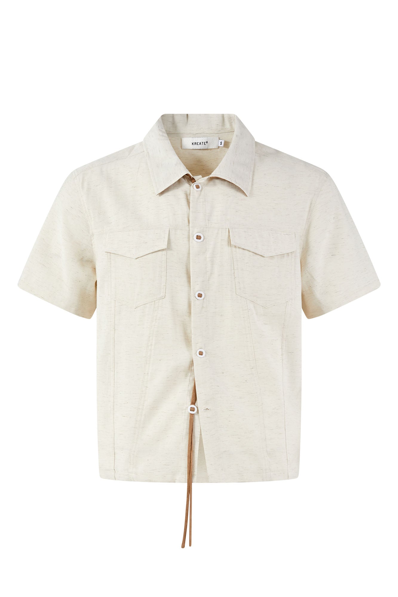 KREATE Contrast Collar Linen Half Shirt-Half shirt-S-Black-Free Shipping Leatheretro