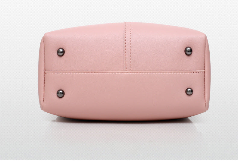 Large Capacity Mother & Daughter Faux Leather Shoulder Bags Tote Bag 3-Piece Set-Red-Free Shipping Leatheretro