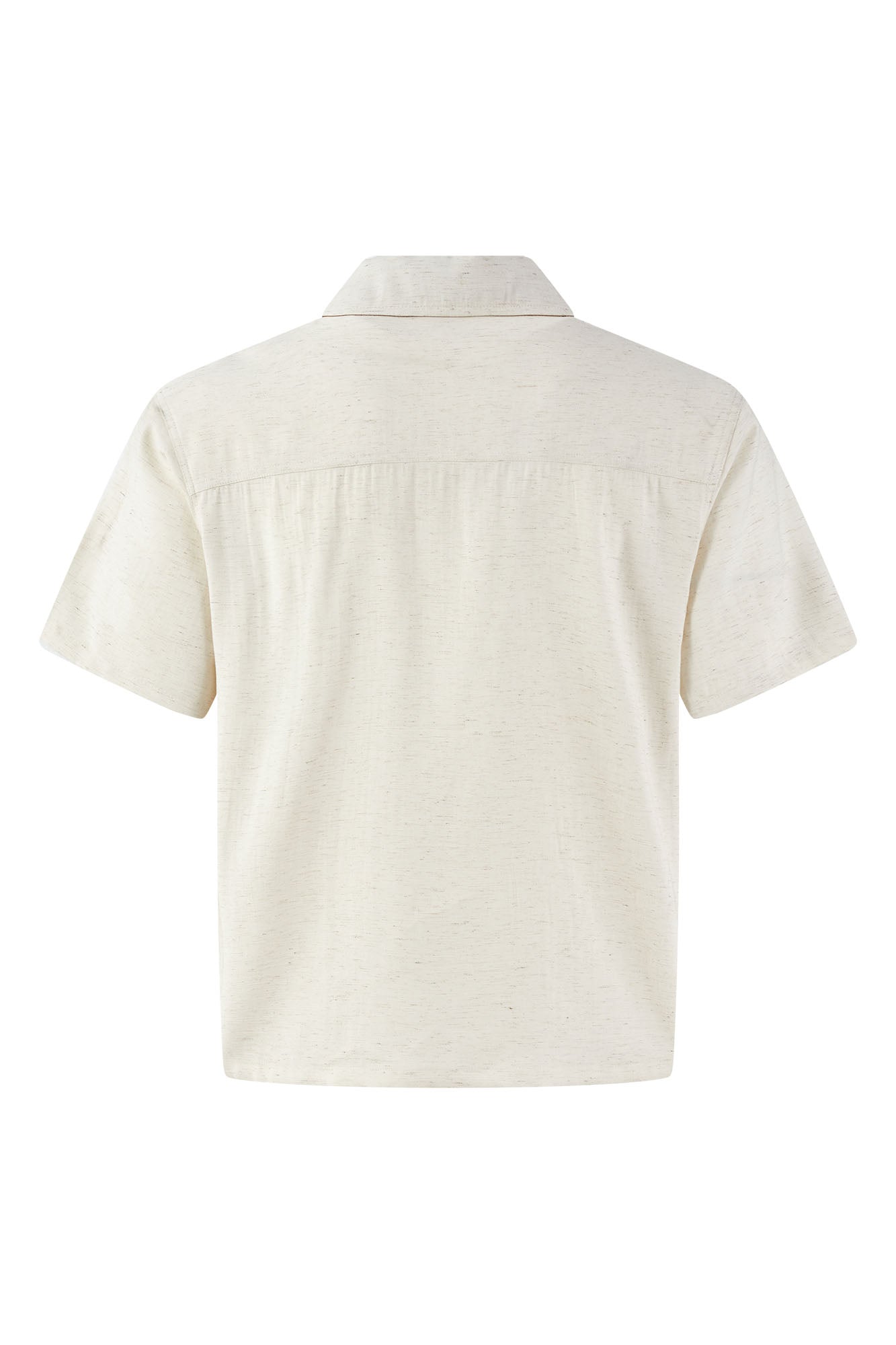 KREATE Contrast Collar Linen Half Shirt-Half shirt-S-Black-Free Shipping Leatheretro