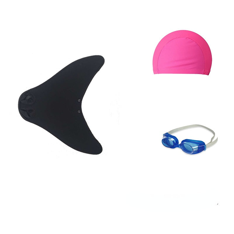 Gorgeous Three Pieces Mermaid Style Swimsuits-Swimwear-flippers+ swimming cap+swimming goggles-110（105-115cm)-Free Shipping Leatheretro