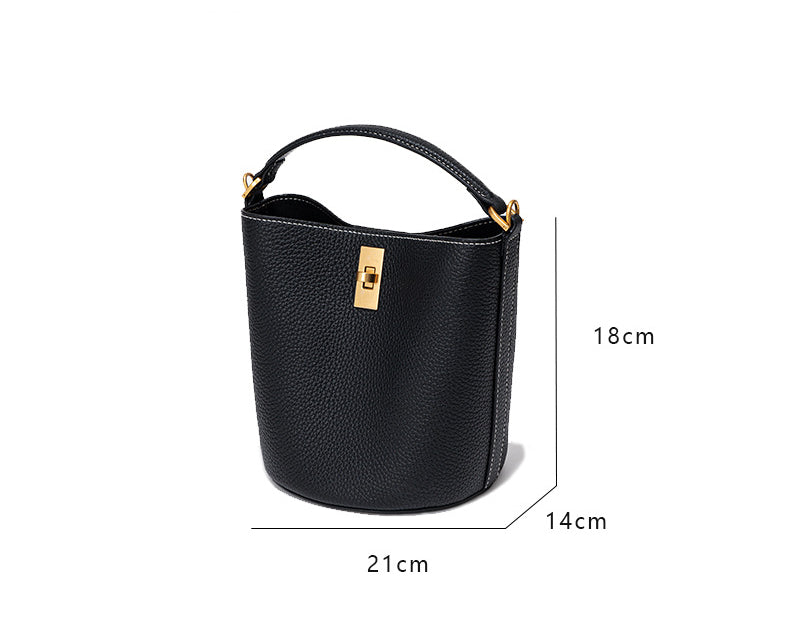 Stylish Large Capacity Bucket Bag –-Handbags-Black-Free Shipping Leatheretro