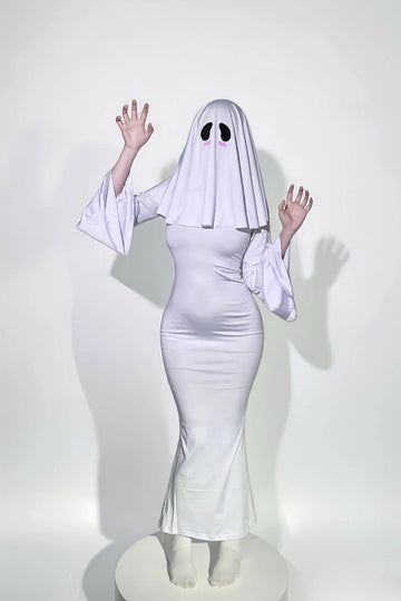 HalloweenGhost Lady Cosplay Dress-White-S-Free Shipping Leatheretro