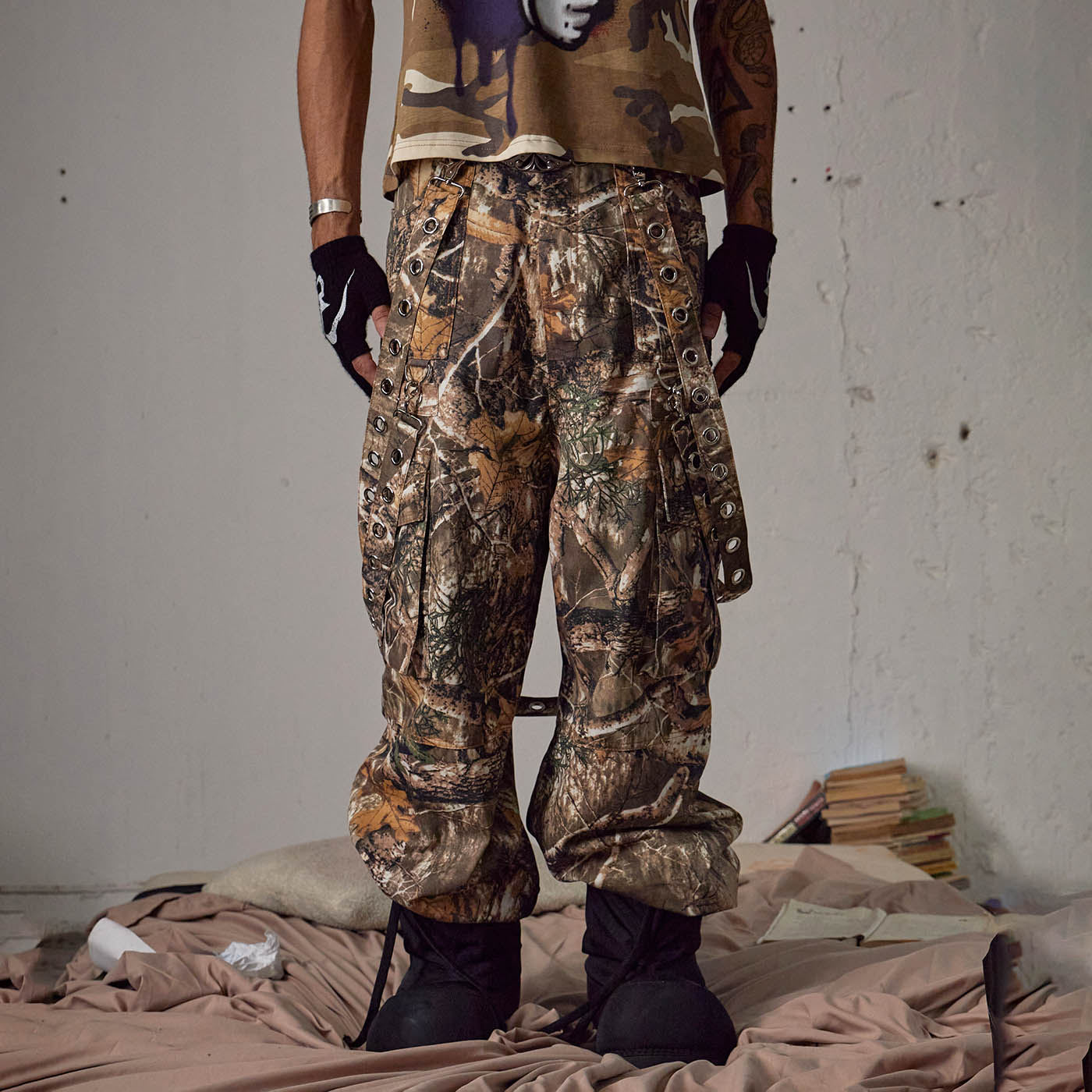 DND4DES Camo Detachable Strapped Cargo Pants-Pants-S-Free Shipping Leatheretro