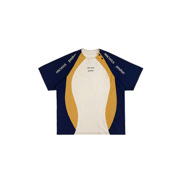 MIICHOUS Curve Spliced Button-Neck Raglan T-Shirt-T Shirt-S-Free Shipping Leatheretro