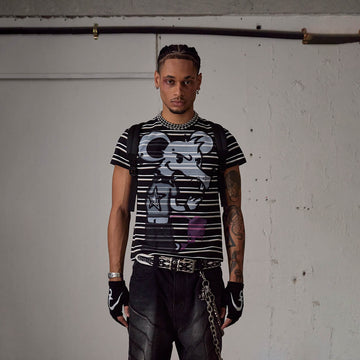 DND4DES The Rat Graffiti Striped T-Shirt-T Shirt-S-Free Shipping Leatheretro