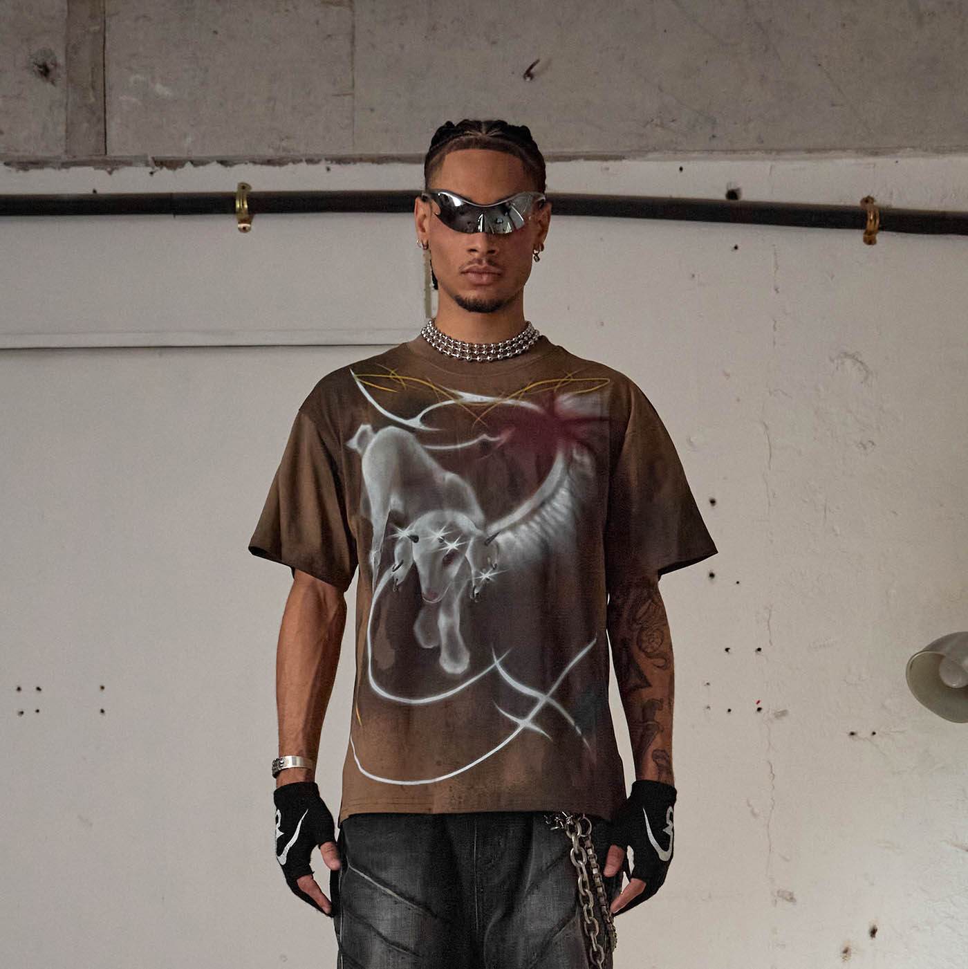 DND4DES Abstract Sheep Graffiti T-Shirt-T Shirt-S-Free Shipping Leatheretro