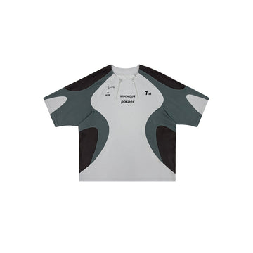 MIICHOUS Arc Spliced Dual Half-Zip Raglan T-Shirt-T Shirt-S-Free Shipping Leatheretro