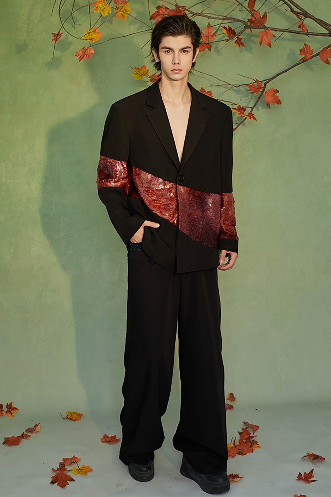 JIECHI The Afterglow Asymmetrical Blazer-Jacket-M-Free Shipping Leatheretro