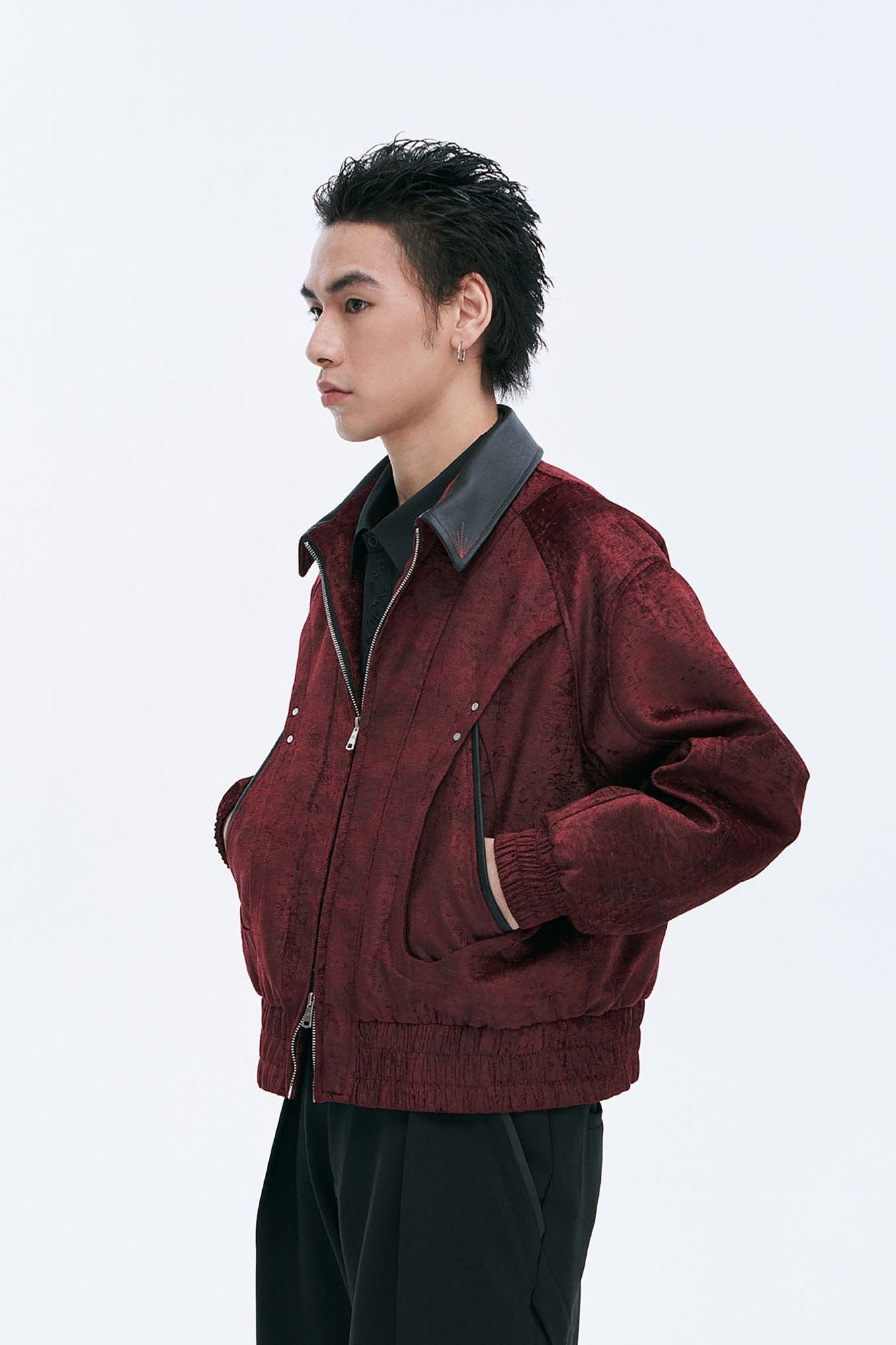 CATSSTAC Velvet Leather-Collar Elastic Jacket-Jacket-M-Gold-Free Shipping Leatheretro