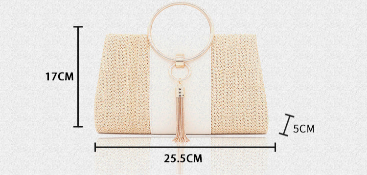 Vintage Evening Clutch – Straw Woven Ladies Handbag-White-Free Shipping Leatheretro