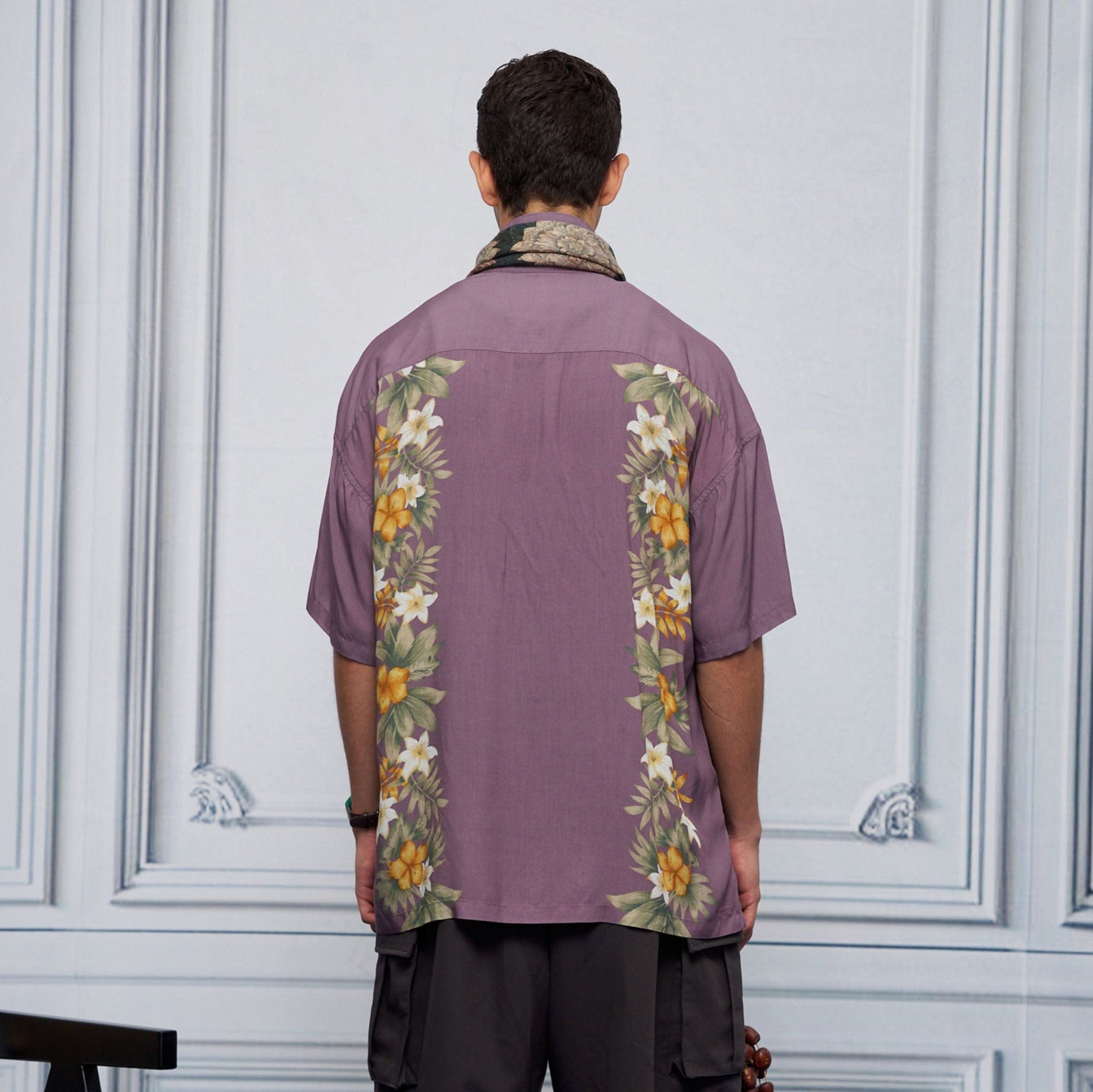 UNLIMITED MOTE Tropical Floral Cuban Hawaii Half Shirt-Half shirt-S-Black-Free Shipping Leatheretro