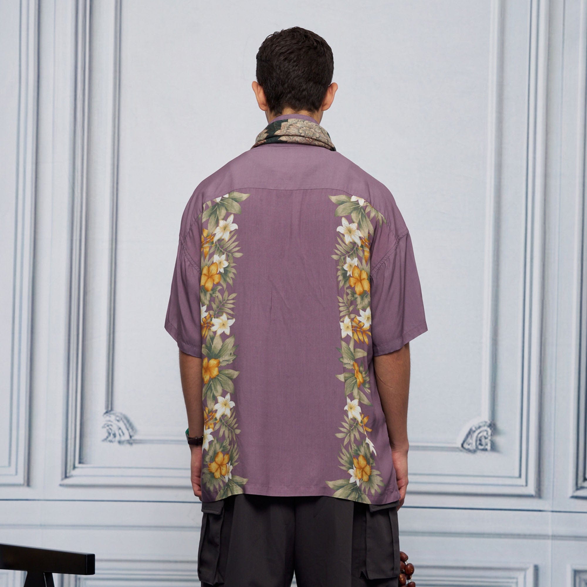 UNLIMITED MOTE Tropical Floral Cuban Hawaii Half Shirt-Half shirt-S-Black-Free Shipping Leatheretro