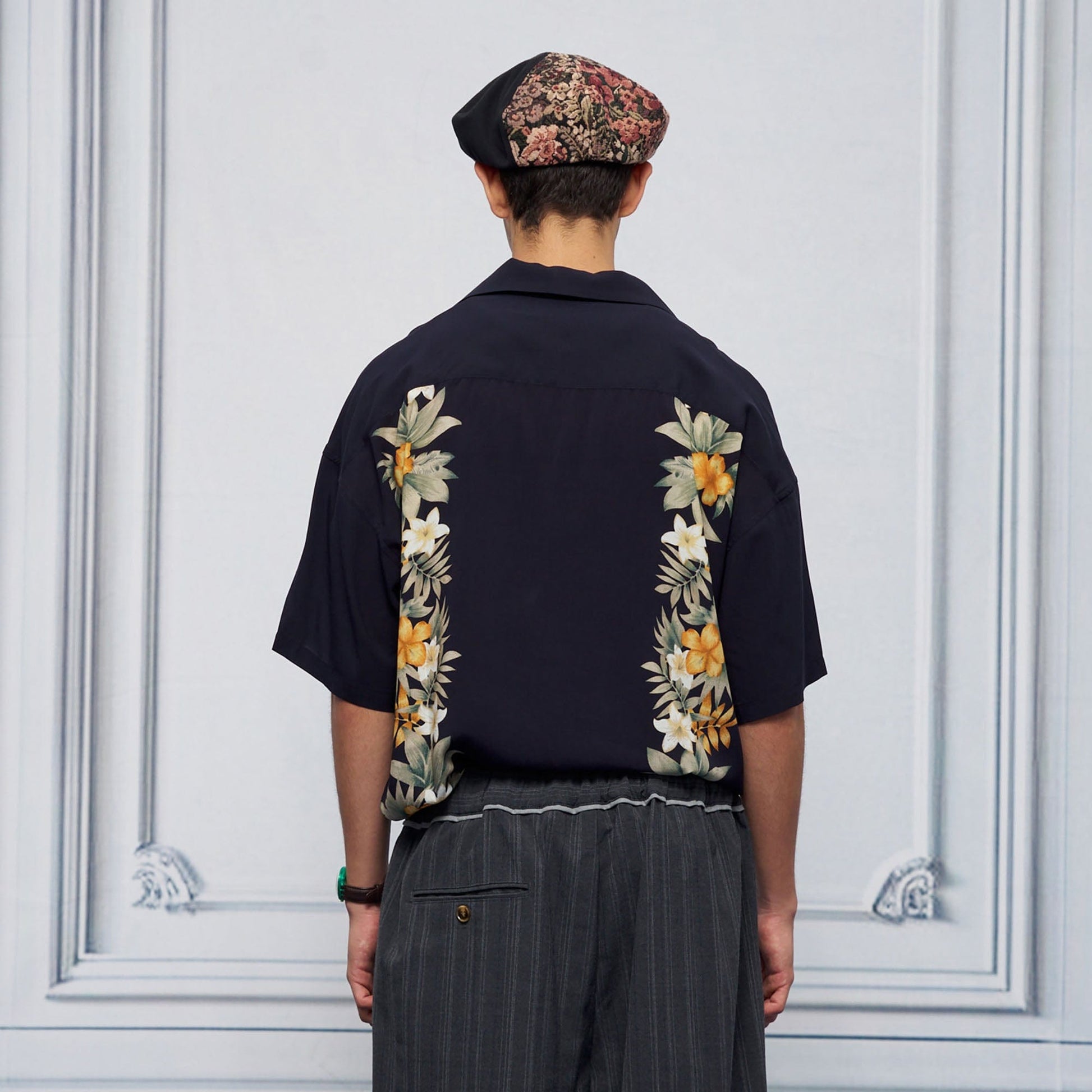 UNLIMITED MOTE Tropical Floral Cuban Hawaii Half Shirt-Half shirt-S-Black-Free Shipping Leatheretro