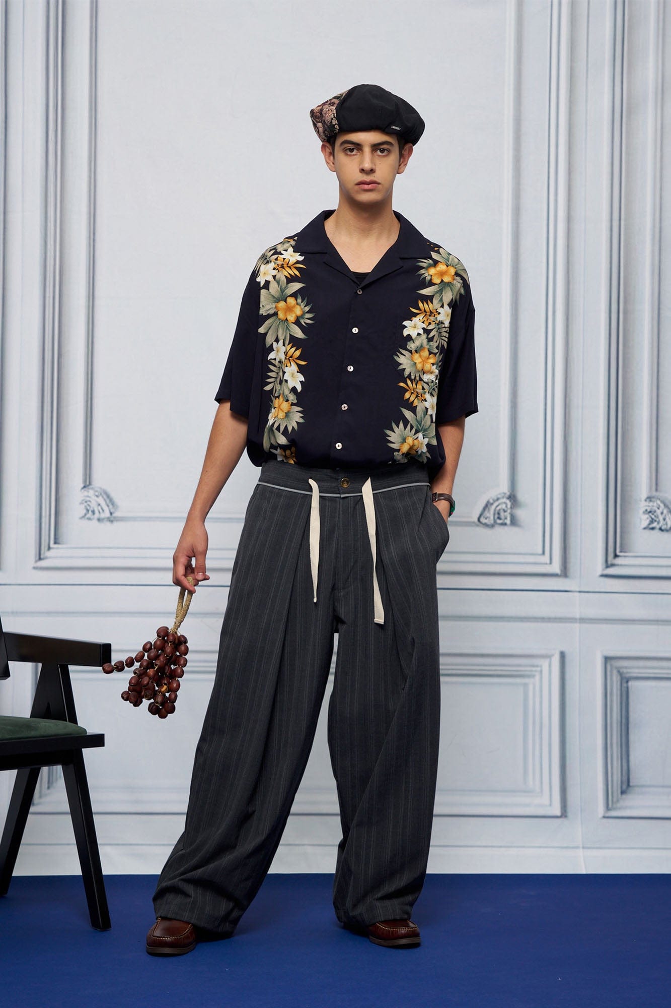 UNLIMITED MOTE Tropical Floral Cuban Hawaii Half Shirt-Half shirt-S-Black-Free Shipping Leatheretro