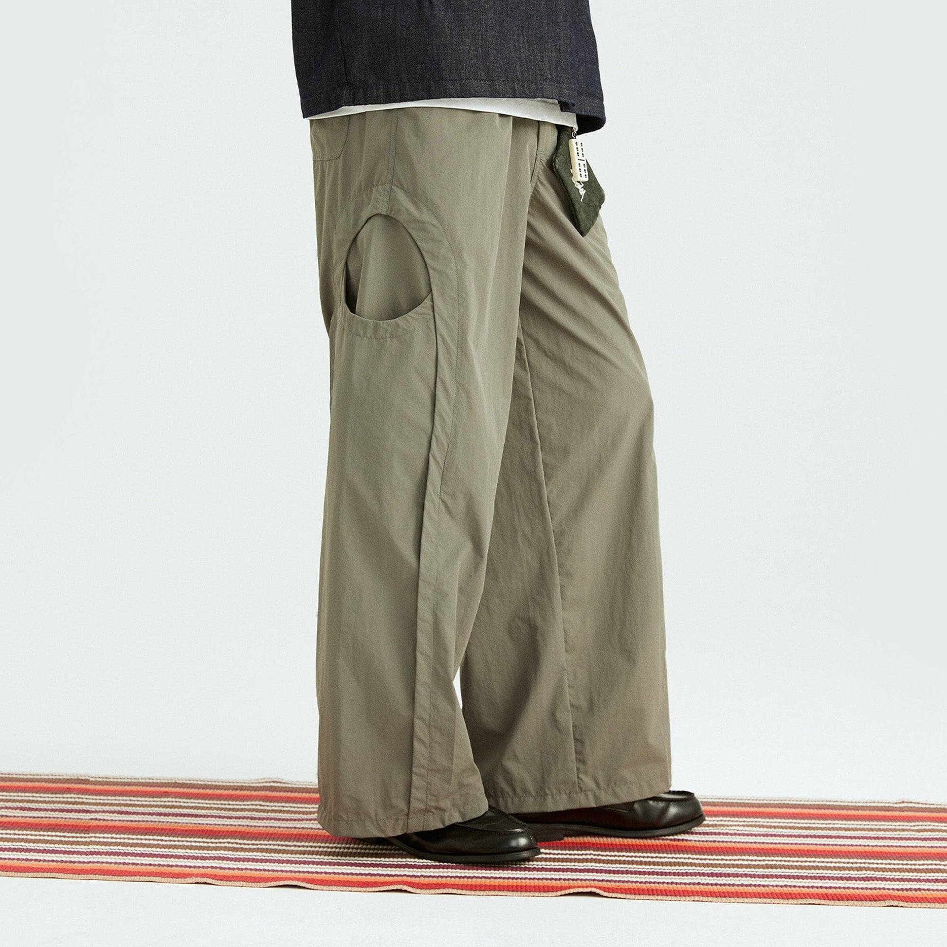 ONADAILYBASIS Curved-Pocket Paneled Utility Pants-Pants-Apricot-S-Free Shipping Leatheretro