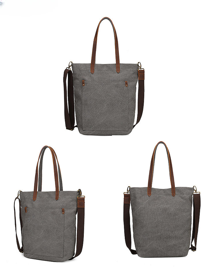 Fashion Large Storage Canvas Tote Handbags 0255-Handbags-Black-Free Shipping Leatheretro