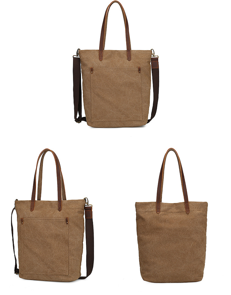 Fashion Large Storage Canvas Tote Handbags 0255-Handbags-Black-Free Shipping Leatheretro