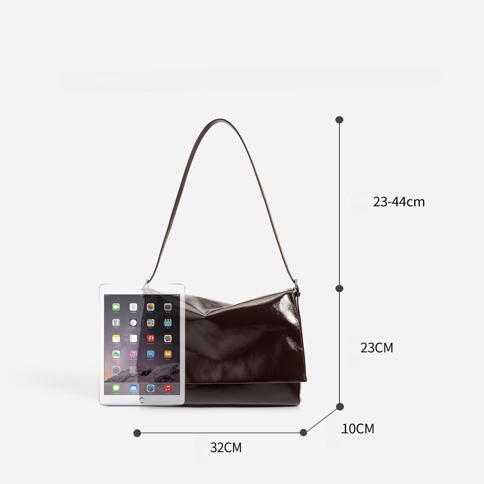 Retro Small Square Bag – Waxed Leather Shoulder Tote, Shiny Crossbody Bag-crossbody bags-black-Free Shipping Leatheretro