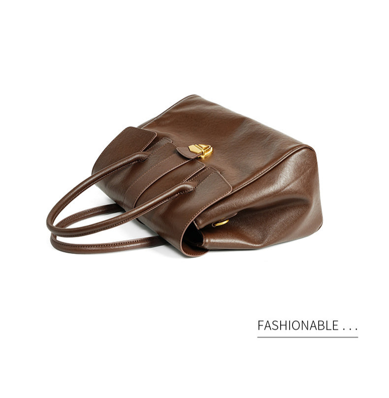 Premium Full-Grain Vegetable-Tanned Leather Briefcase-Handbags-black-Free Shipping Leatheretro